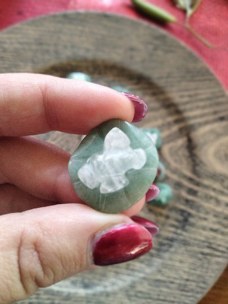 Crystal Frog on adventurine Lily Pad