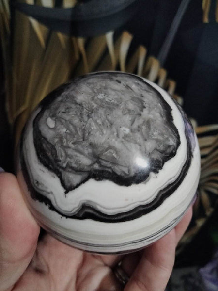 Black & White Calcite Sphere yin & yang