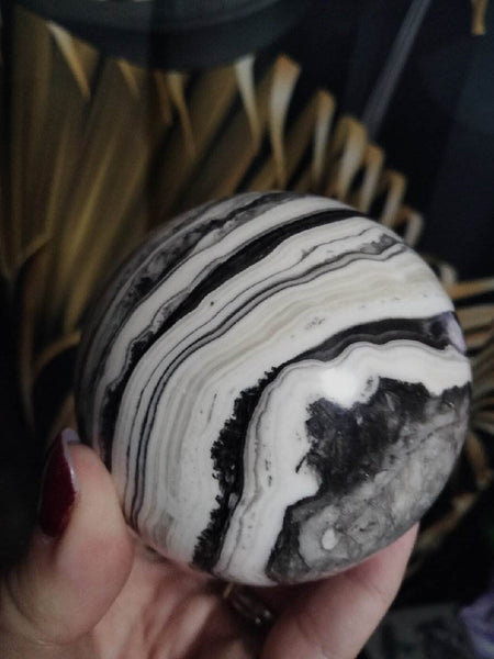 Black & White Calcite Sphere yin & yang