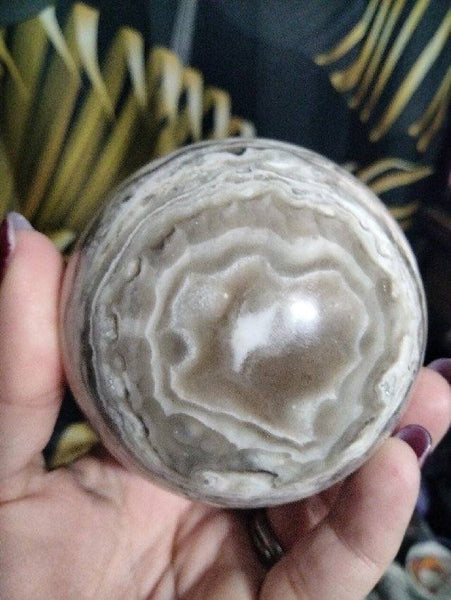 Black & White Calcite Sphere yin & yang