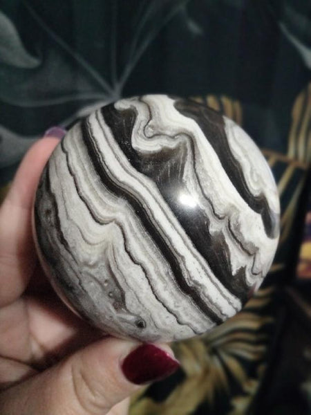 Black & White Calcite Sphere yin & yang