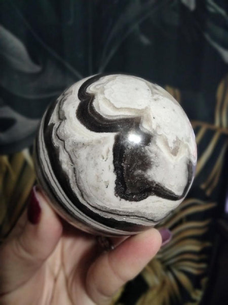 Black & White Calcite Sphere yin & yang