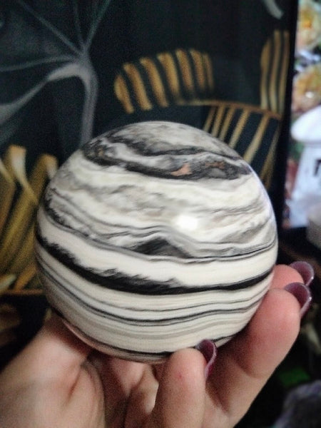 Black & White Calcite Sphere yin & yang