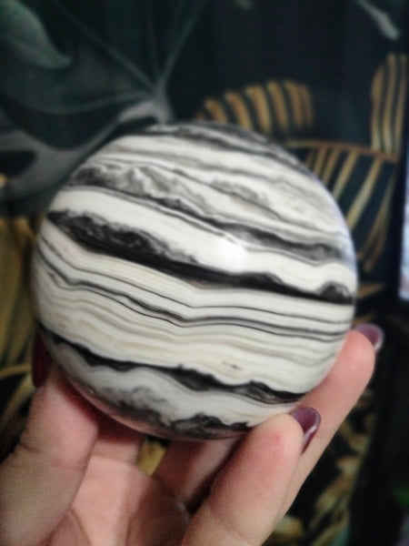 Black & White Calcite Sphere yin & yang