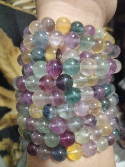Watermelon Fluorite Crystal Bracelet