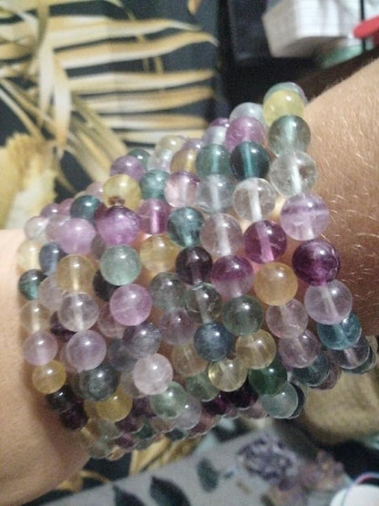 Watermelon Fluorite Crystal Bracelet