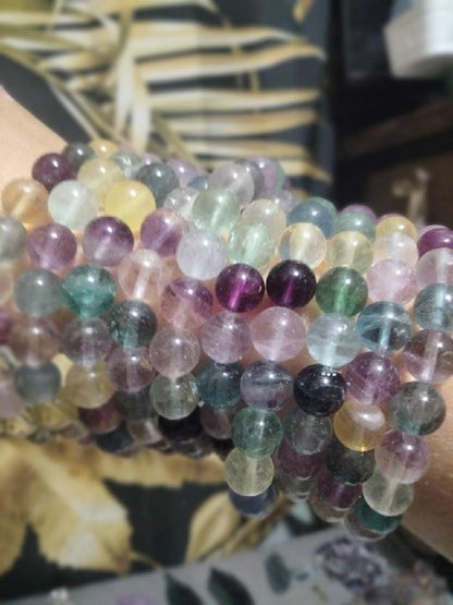 Watermelon Fluorite Crystal Bracelet