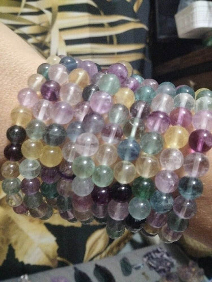 Watermelon Fluorite Crystal Bracelet