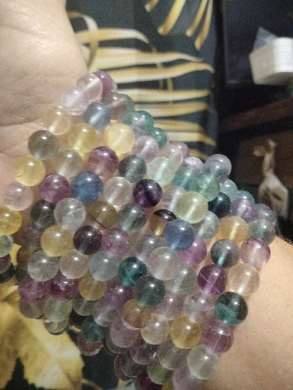 Watermelon Fluorite Crystal Bracelet