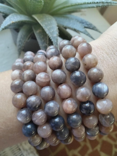 Peach Moonstone Crystal Bracelet