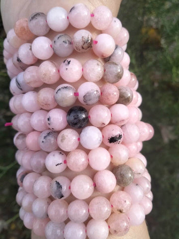 Pink Opal with Dendrite Crystal Bracelet