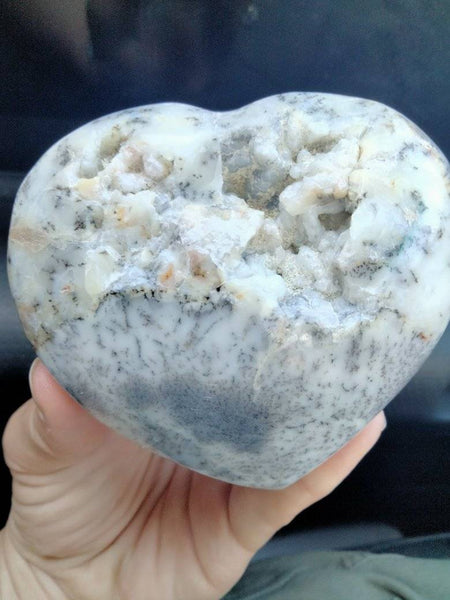 Dendritic opal heart B