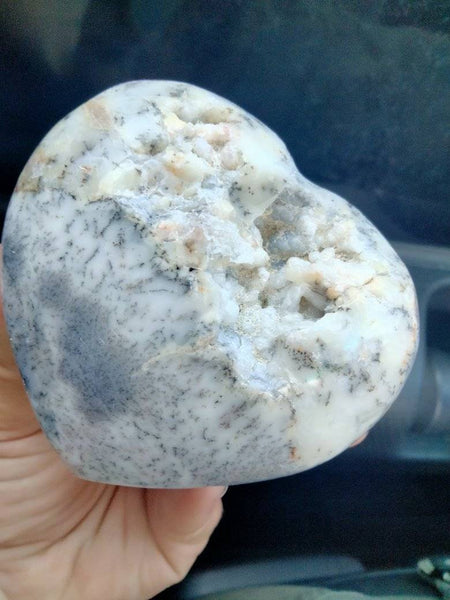 Dendritic opal heart B