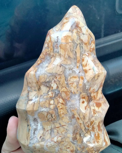 Ibis Jasper flame with cave druzy 2.7 lbs