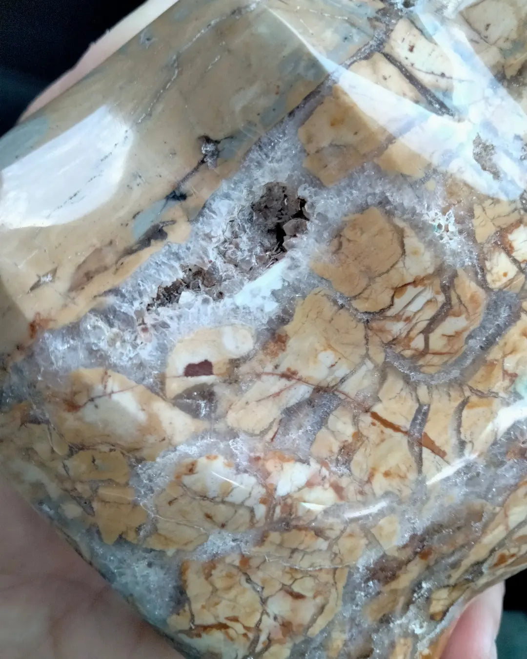 Ibis Jasper flame with cave druzy 2.7 lbs