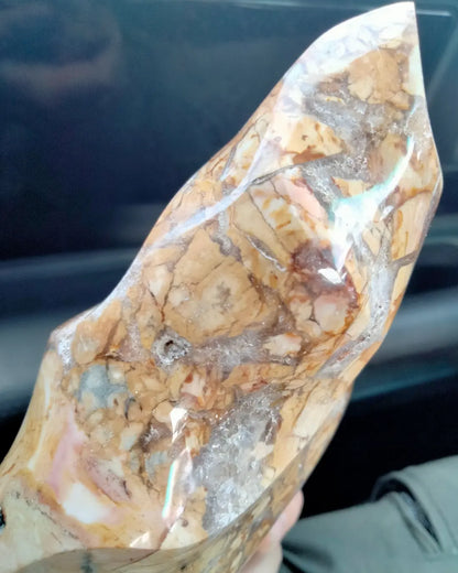 Ibis Jasper flame with cave druzy 2.7 lbs