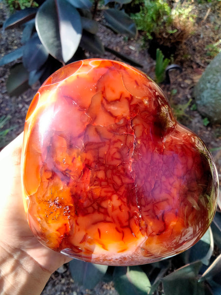 Carnelian Jasper Heart with levels & pools XL