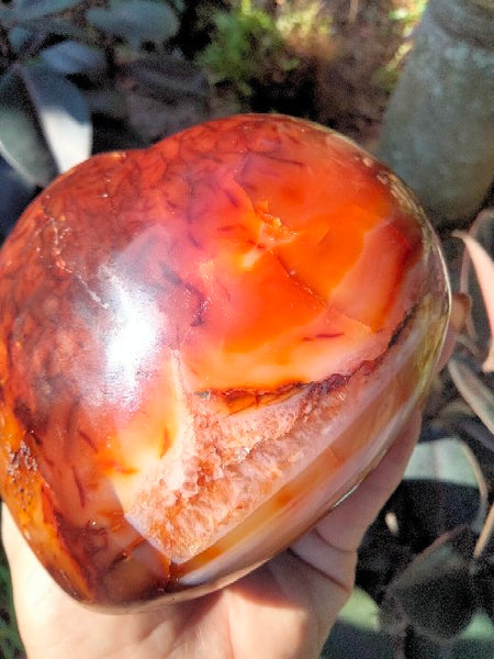 Carnelian Jasper Heart with levels & pools XL