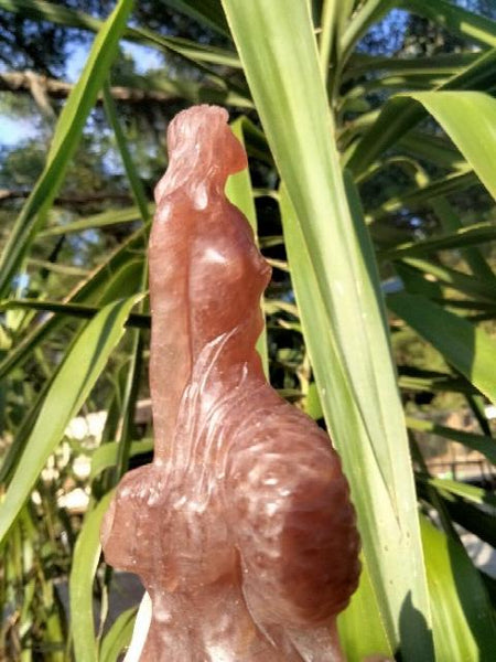 Strawberry Quartz Mermaid crystal carving