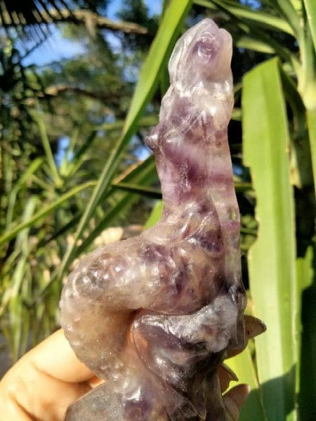 Mermaid Rainbow Fluorite Crystal Carving