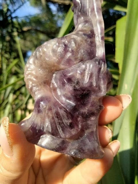 Mermaid Rainbow Fluorite Crystal Carving