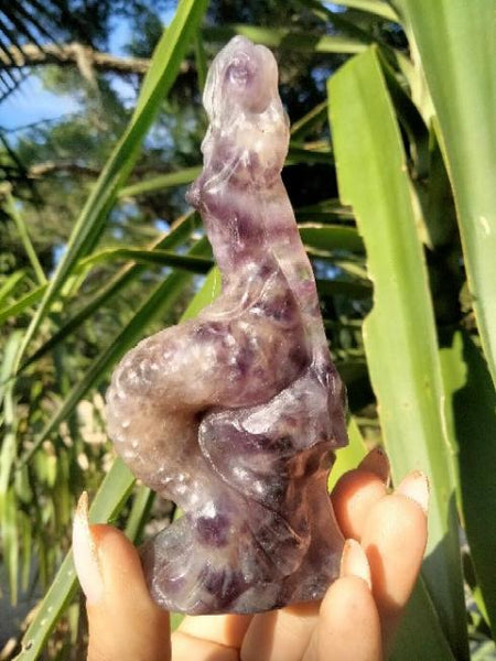 Mermaid Rainbow Fluorite Crystal Carving