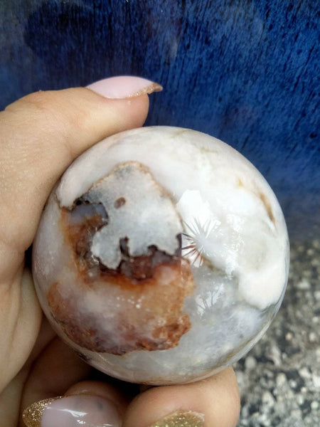 Black laced flower agate Sphere L