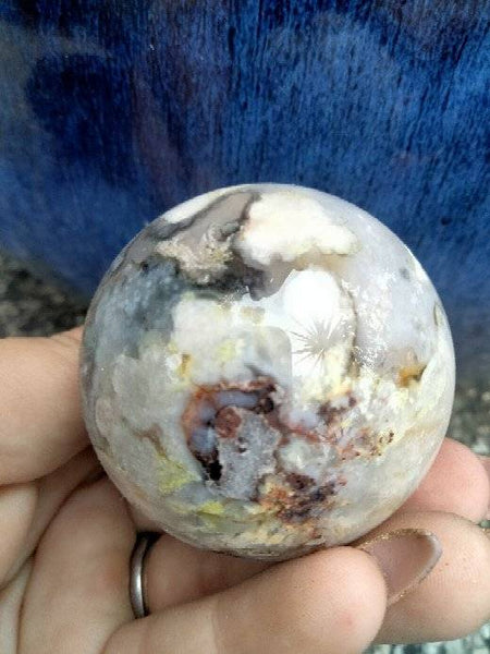 Black laced flower agate Sphere L