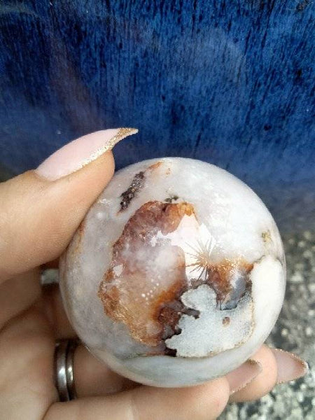 Black laced flower agate Sphere L