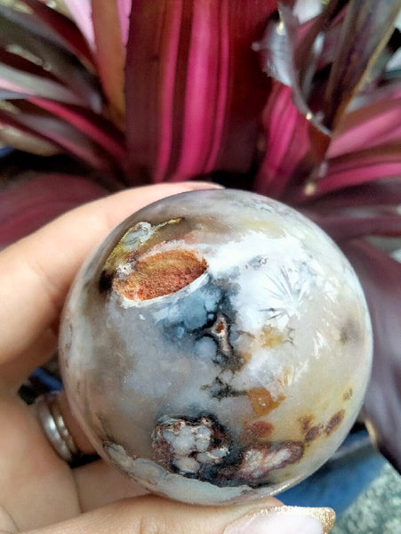 Black laced flower agate Sphere B