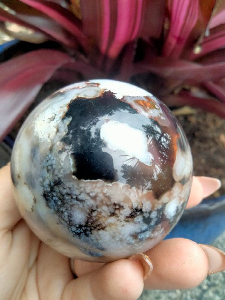 Black laced flower agate Sphere B