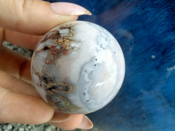 Black laced flower agate Sphere M