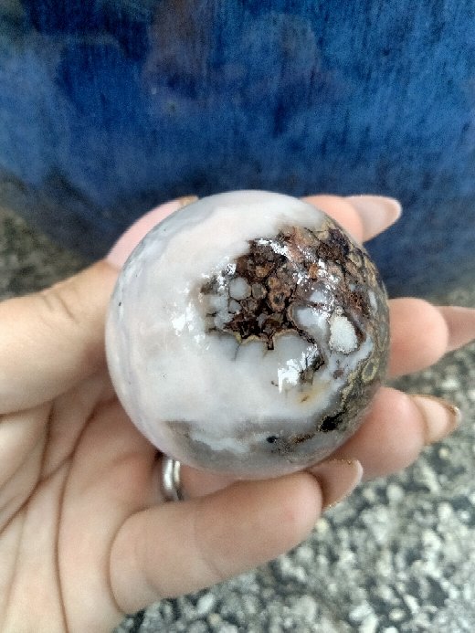 Black laced flower agate Sphere M