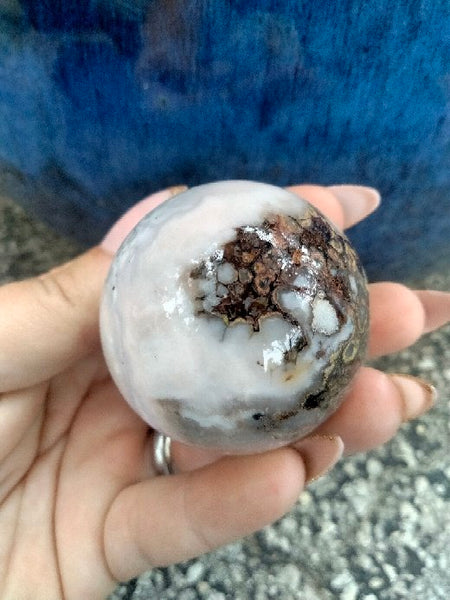 Black laced flower agate Sphere M