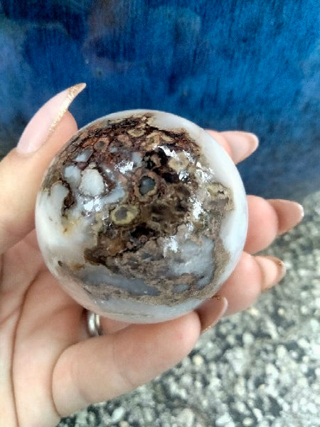 Black laced flower agate Sphere M