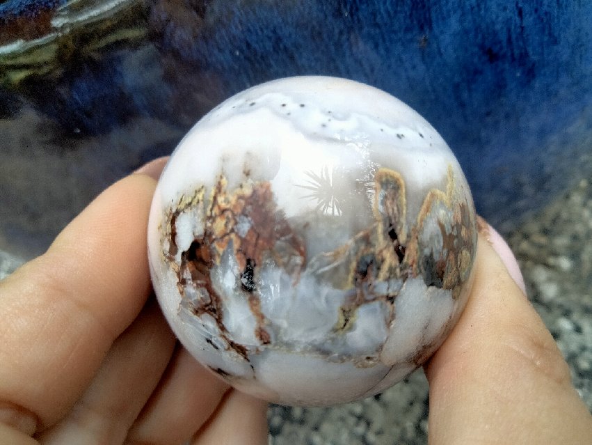 Black laced flower agate Sphere M