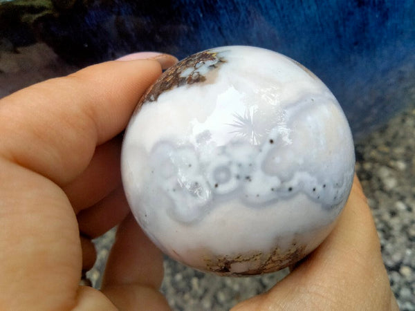 Black laced flower agate Sphere M