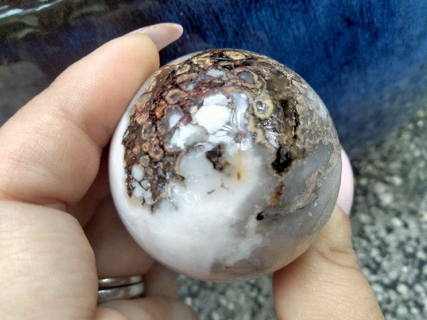 Black laced flower agate Sphere M