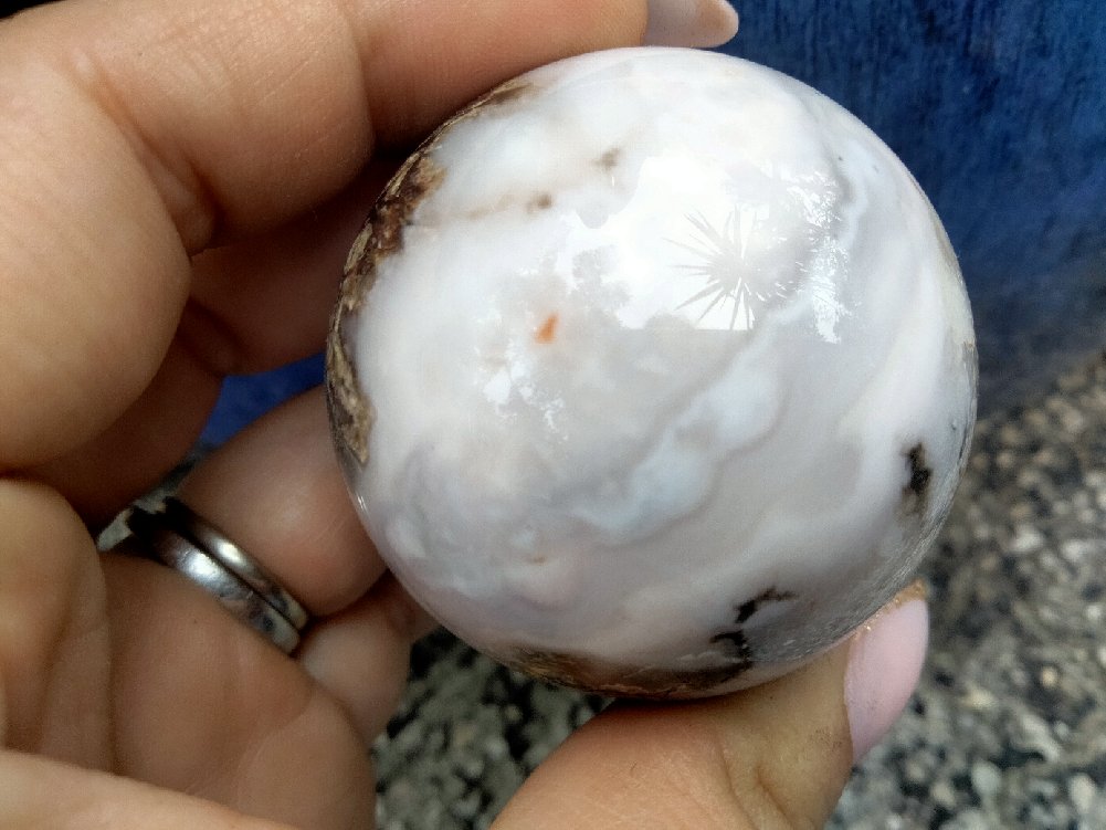 Black laced flower agate Sphere M