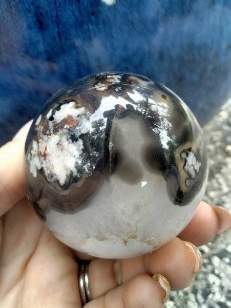 Black laced flower agate Sphere C