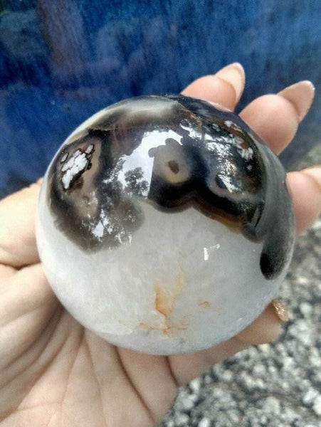 Black laced flower agate Sphere C