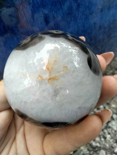 Black laced flower agate Sphere C