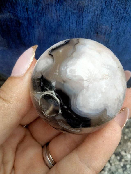 Black laced flower agate Sphere N