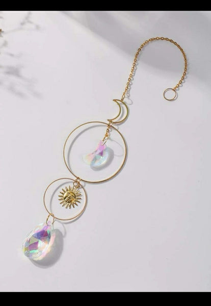 Sun Moon Crystal Charm for office rainbows