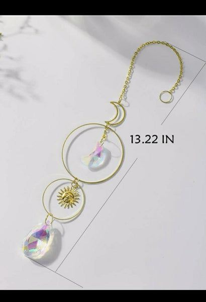 Sun Moon Crystal Charm for office rainbows