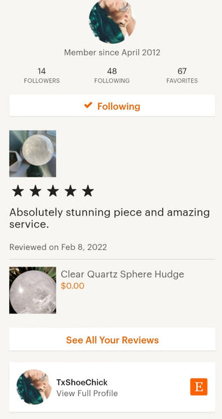 OFG 5 star review on Etsy