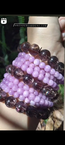 Kunzite Crystal Bracelet or Smokey Quartz LG