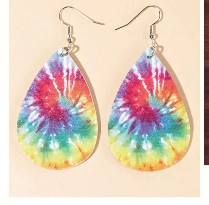 Peacemade teardrop shapped earrings Tie Dye