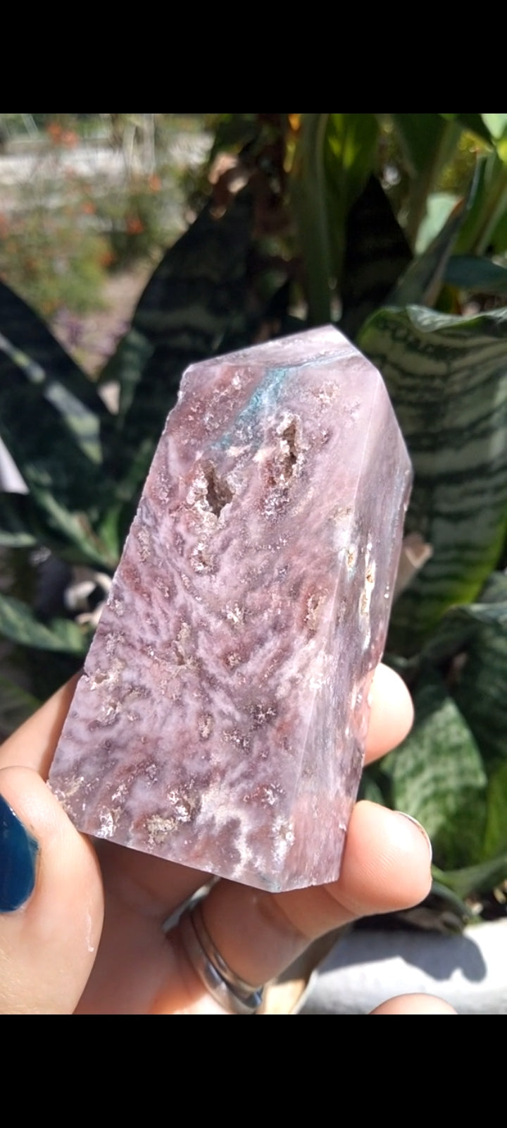 Purple Chalcedony with larimar infusion