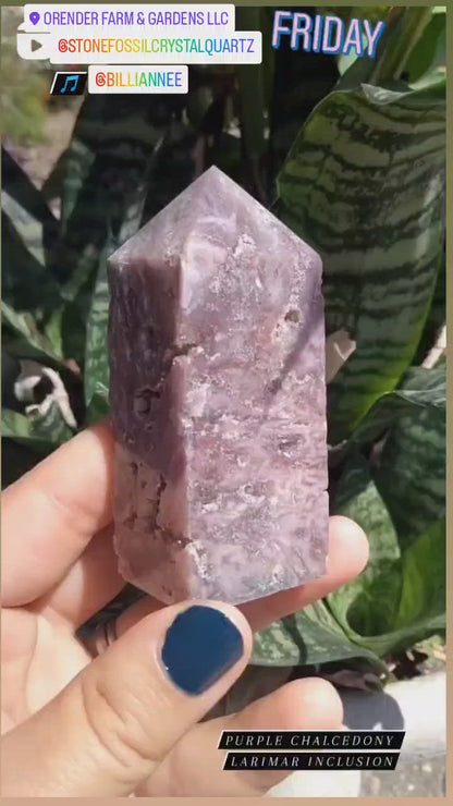 Purple Chalcedony with larimar infusion